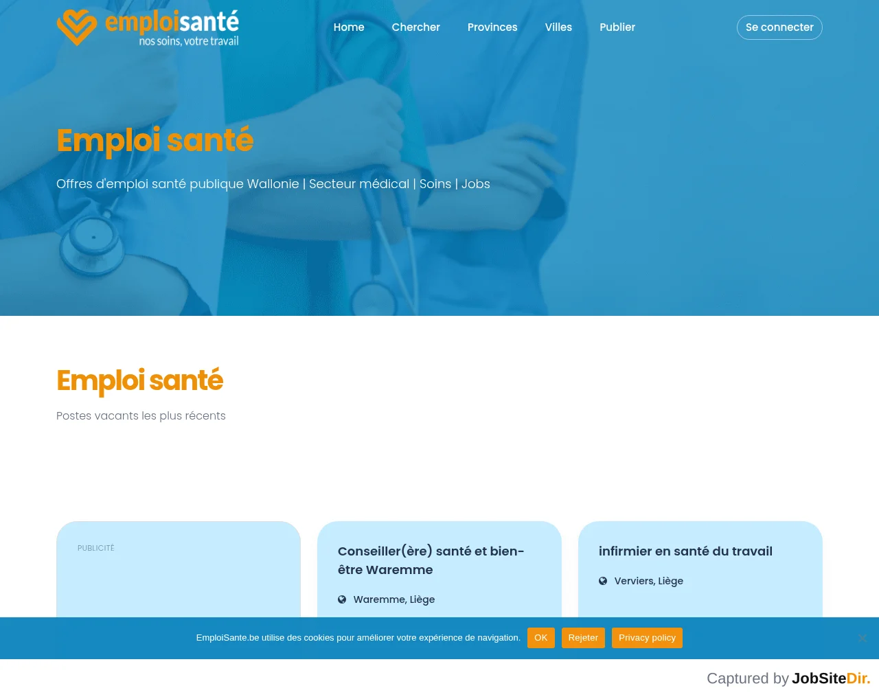 Emploi Santé website screenshot