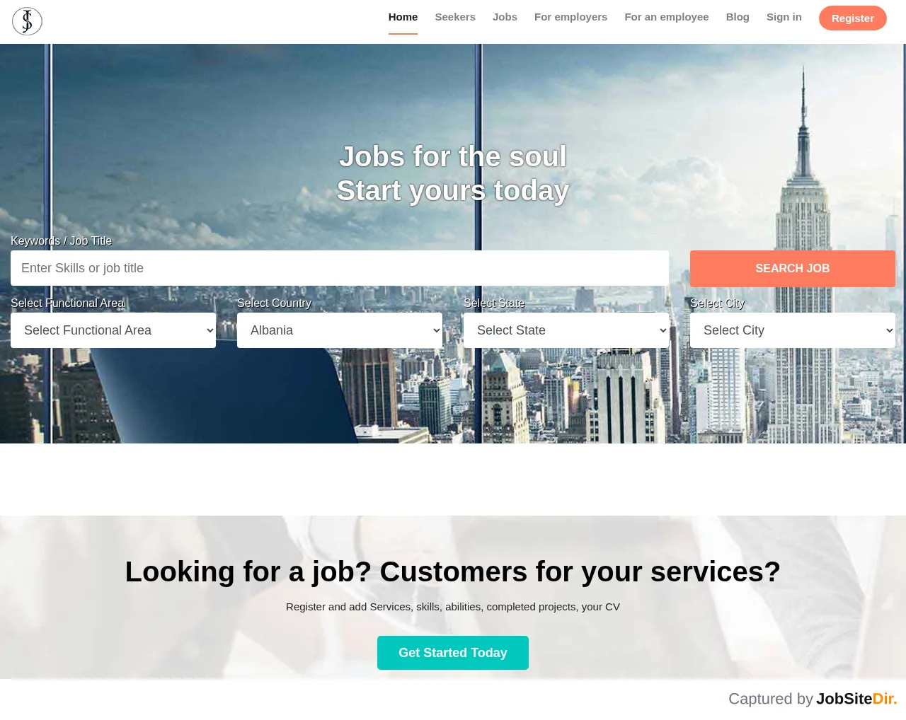 Jobs for the Soul website screenshot