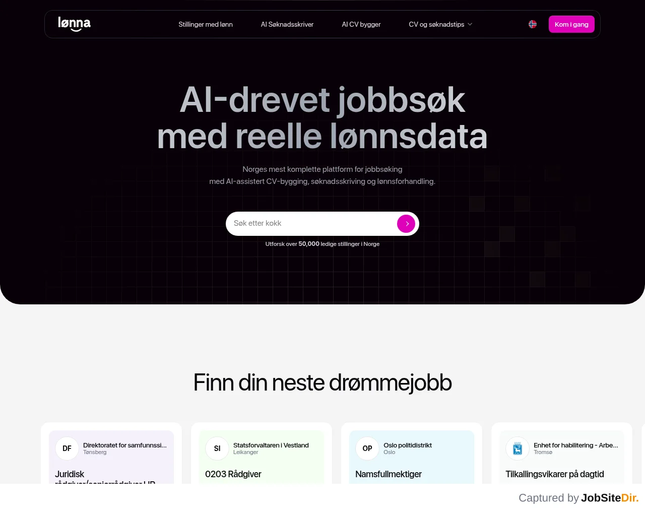 Lønna website screenshot