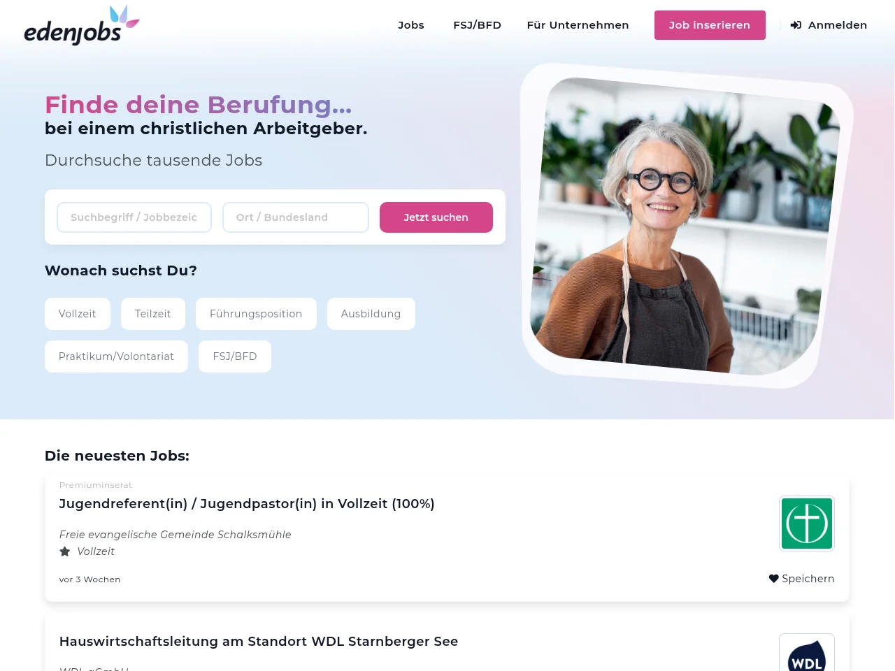 Edenjobs website screenshot