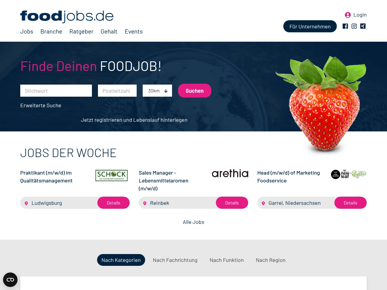 foodjobs website screenshot