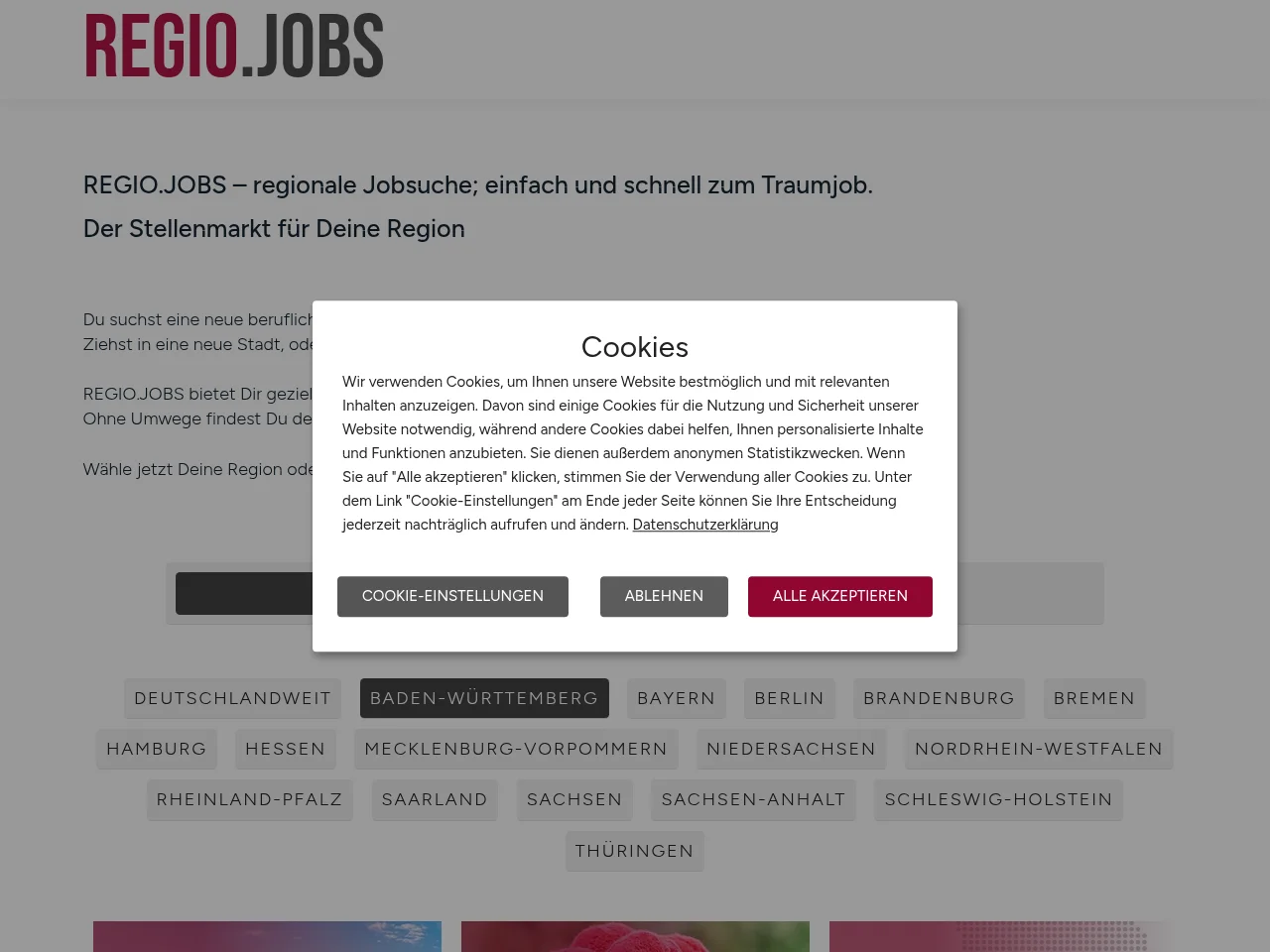 REGIO website screenshot