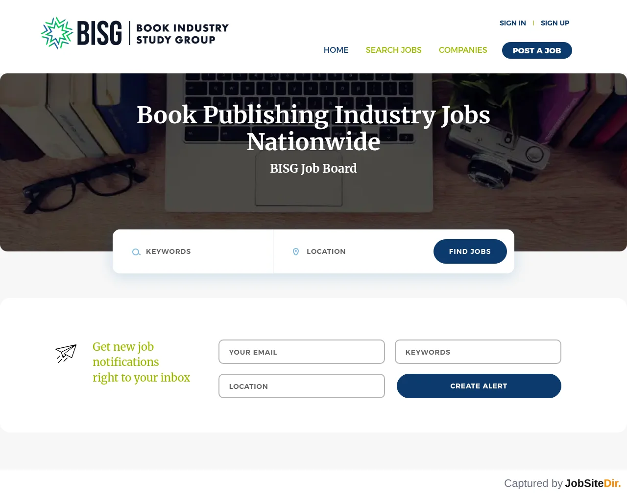 BISG Job Board website screenshot