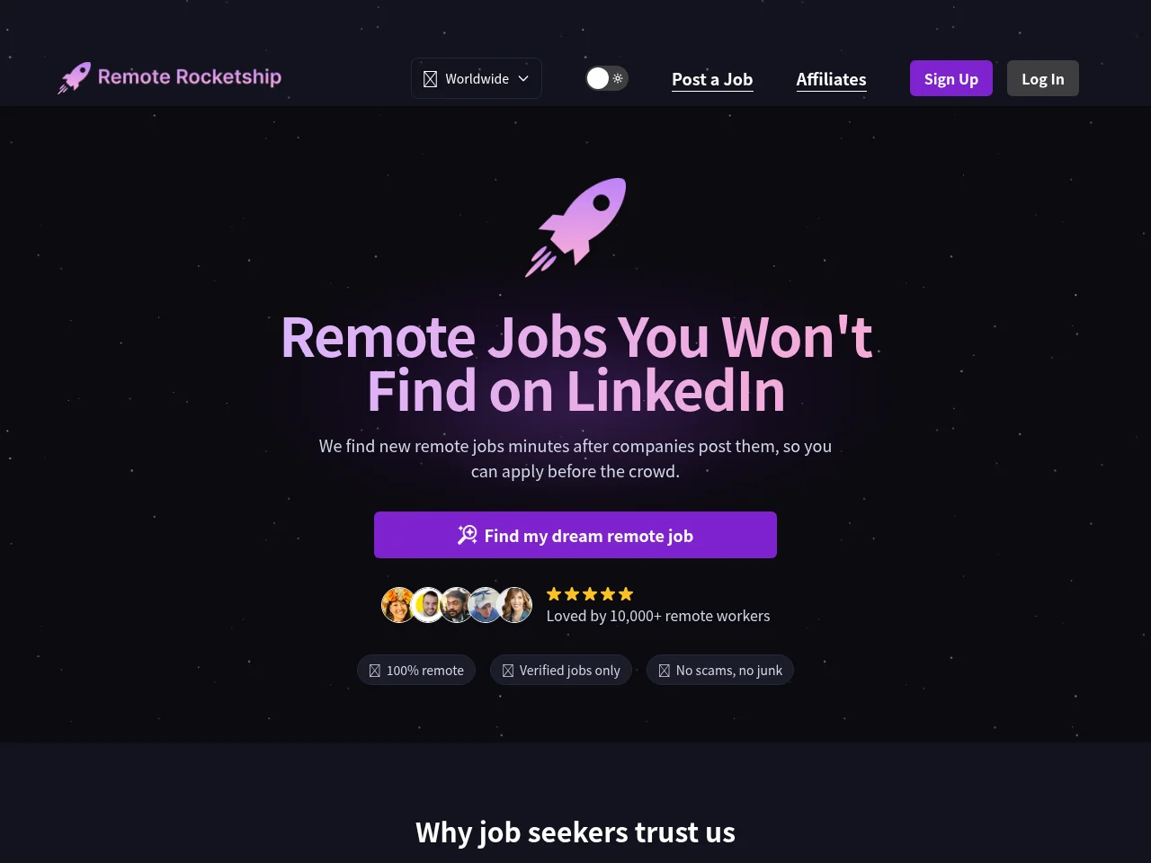 Remote Rocketship website screenshot