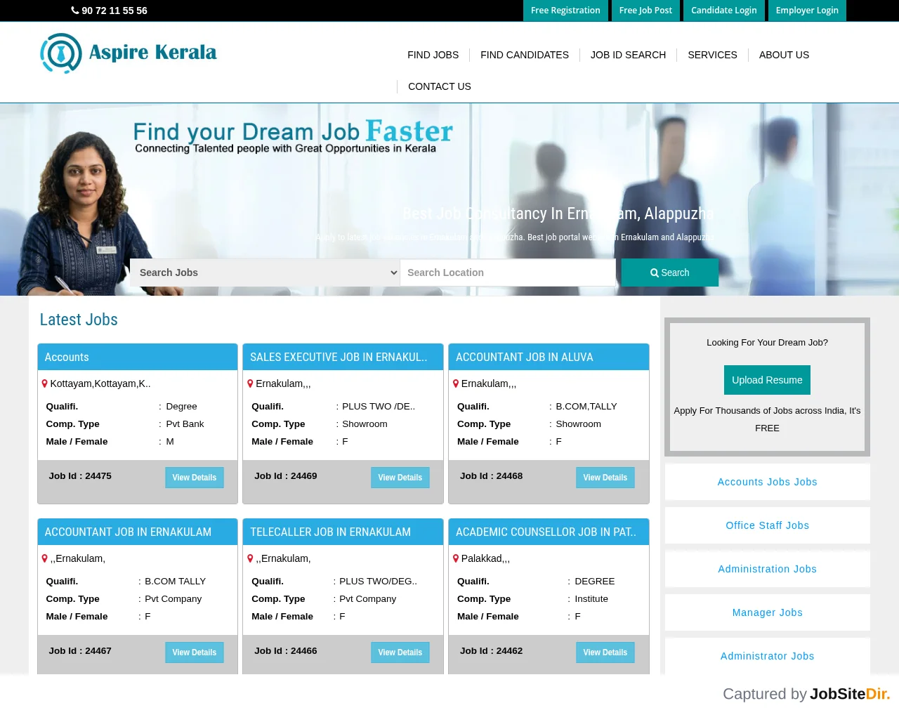 Aspire Kerala screenshot Aspire Kerala website screenshot
