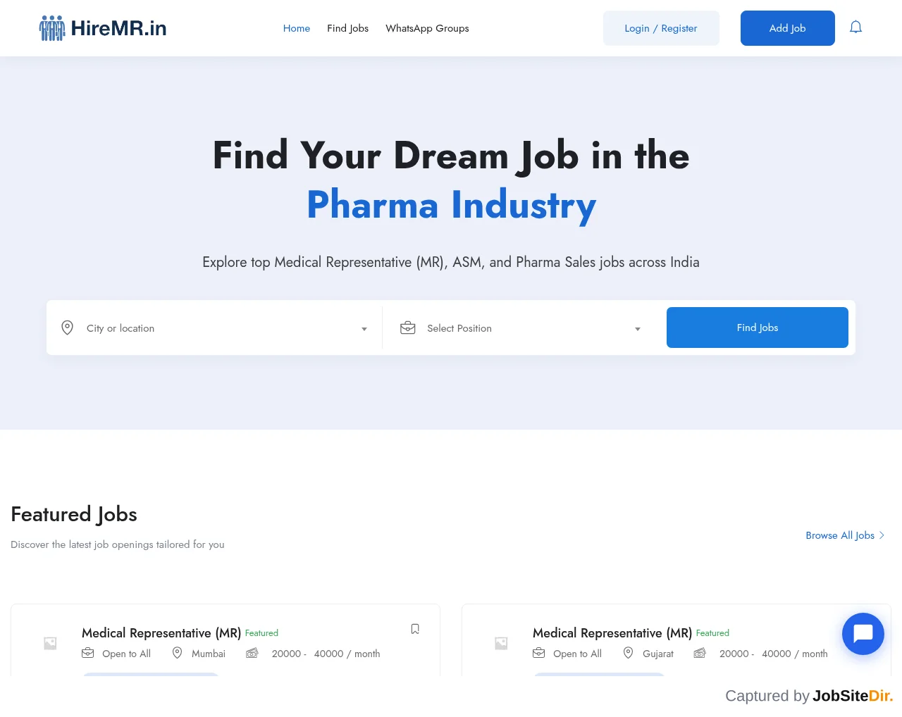 HireMR website screenshot