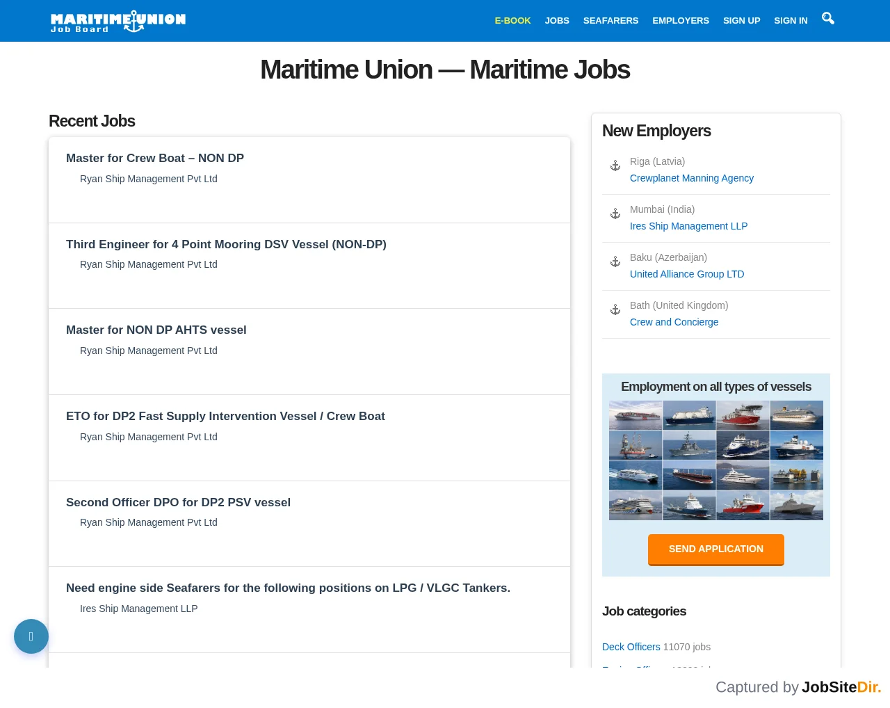 Maritime Union screenshot Maritime Union website screenshot