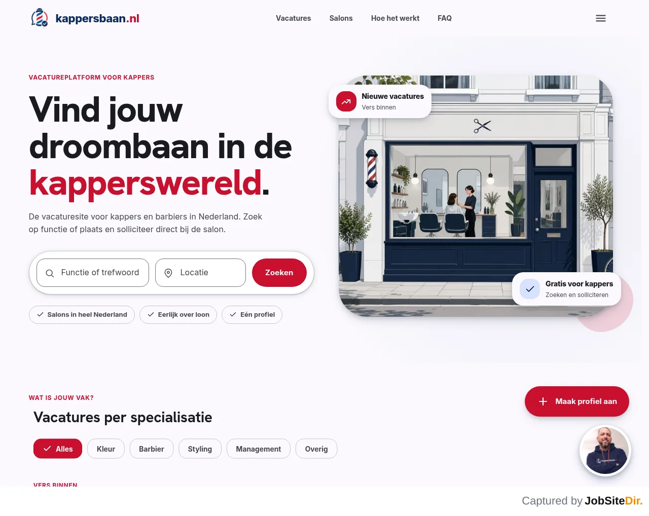 Kappersbaan screenshot Kappersbaan website screenshot
