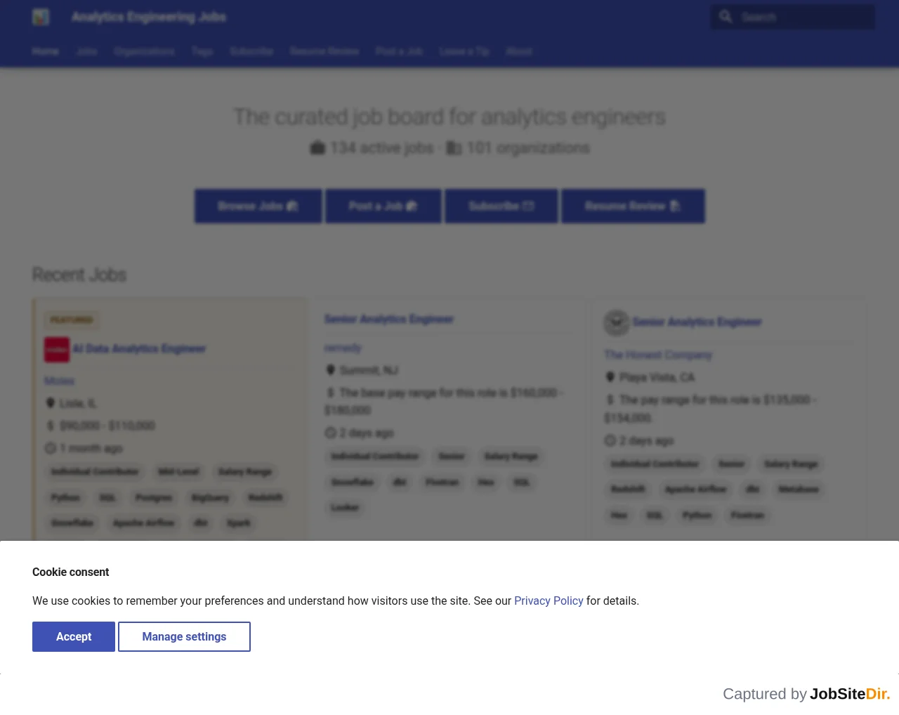 Analytics Engineering Jobs screenshot Analytics Engineering Jobs website screenshot