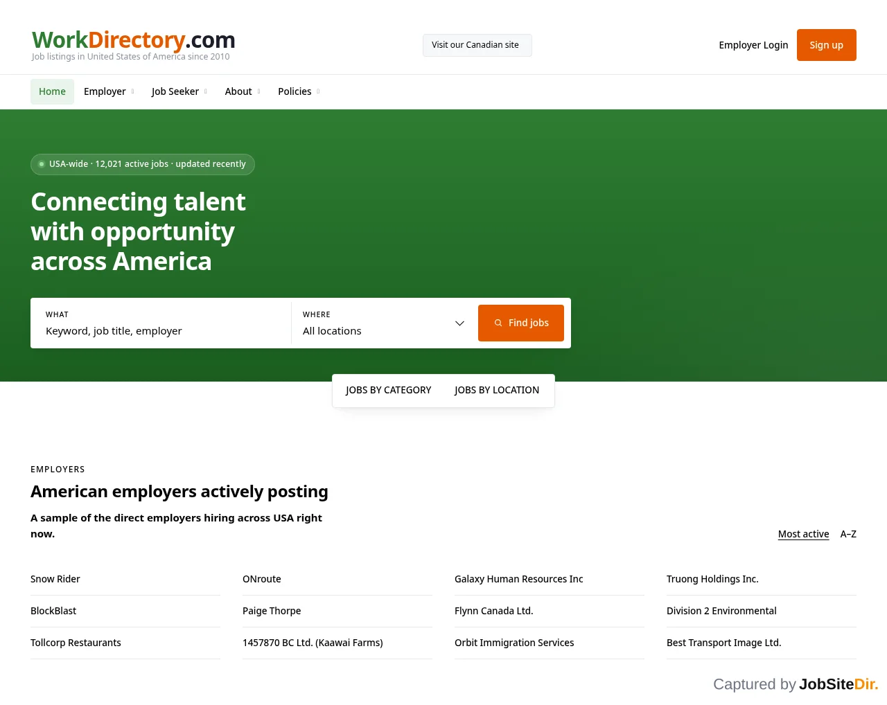 WorkDirectory screenshot WorkDirectory website screenshot