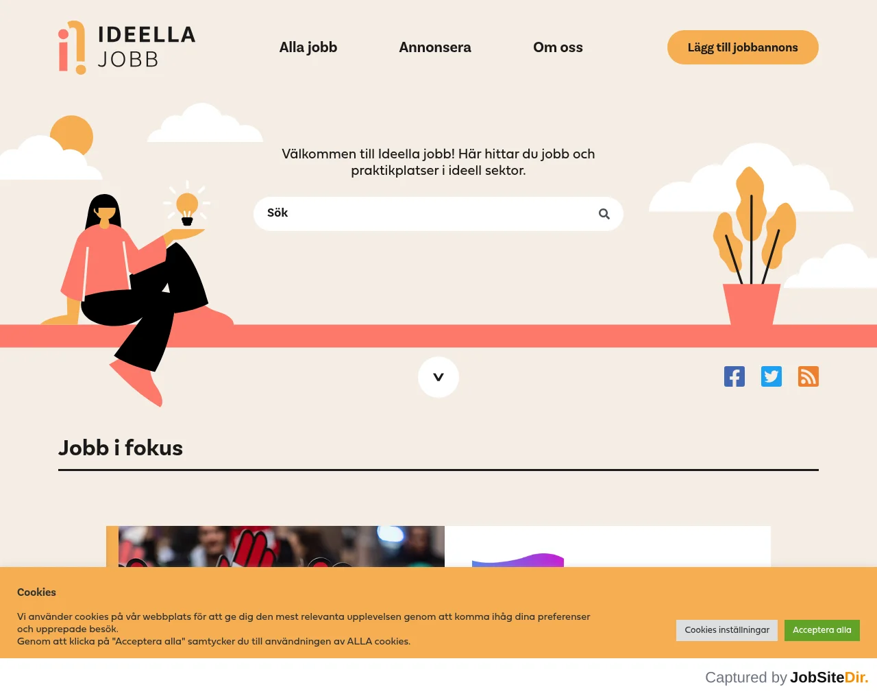 Ideella Jobb screenshot Ideella Jobb website screenshot