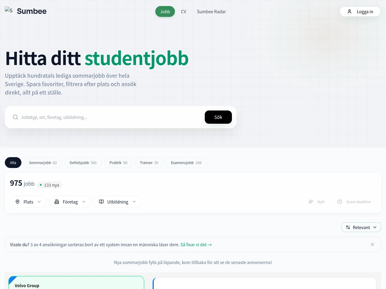 Sumbee website screenshot