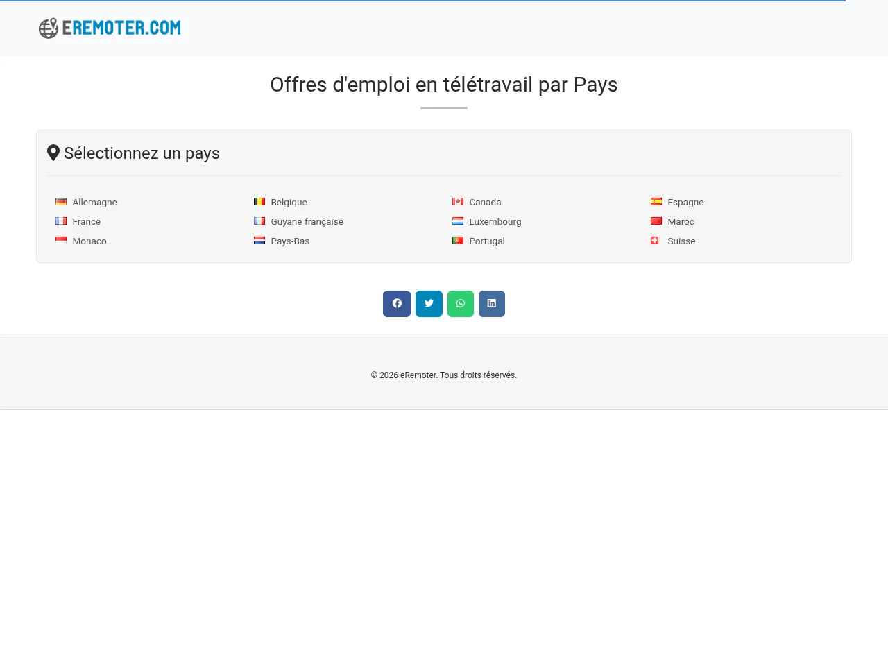 eRemoter website screenshot