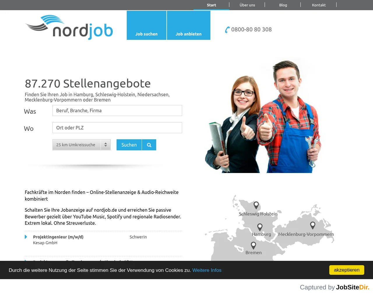 nordjob website screenshot