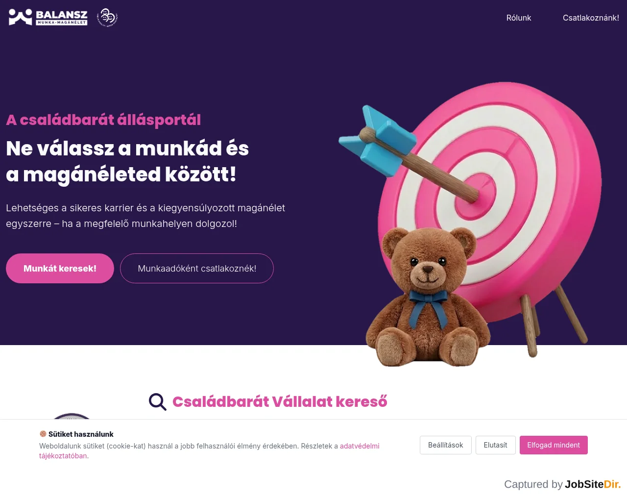 Családbarát Karrier website screenshot