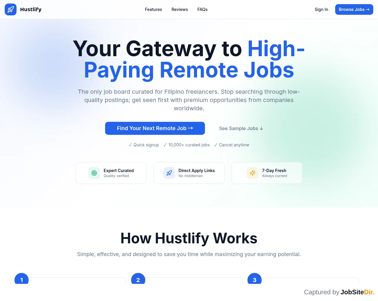 Hustlify screenshot Hustlify website screenshot