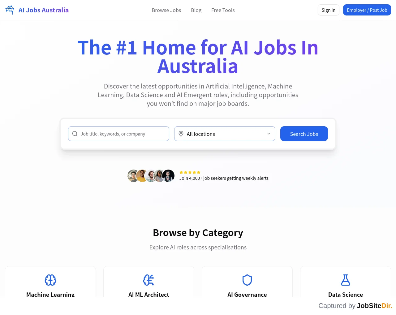 AI Jobs Australia screenshot AI Jobs Australia website screenshot
