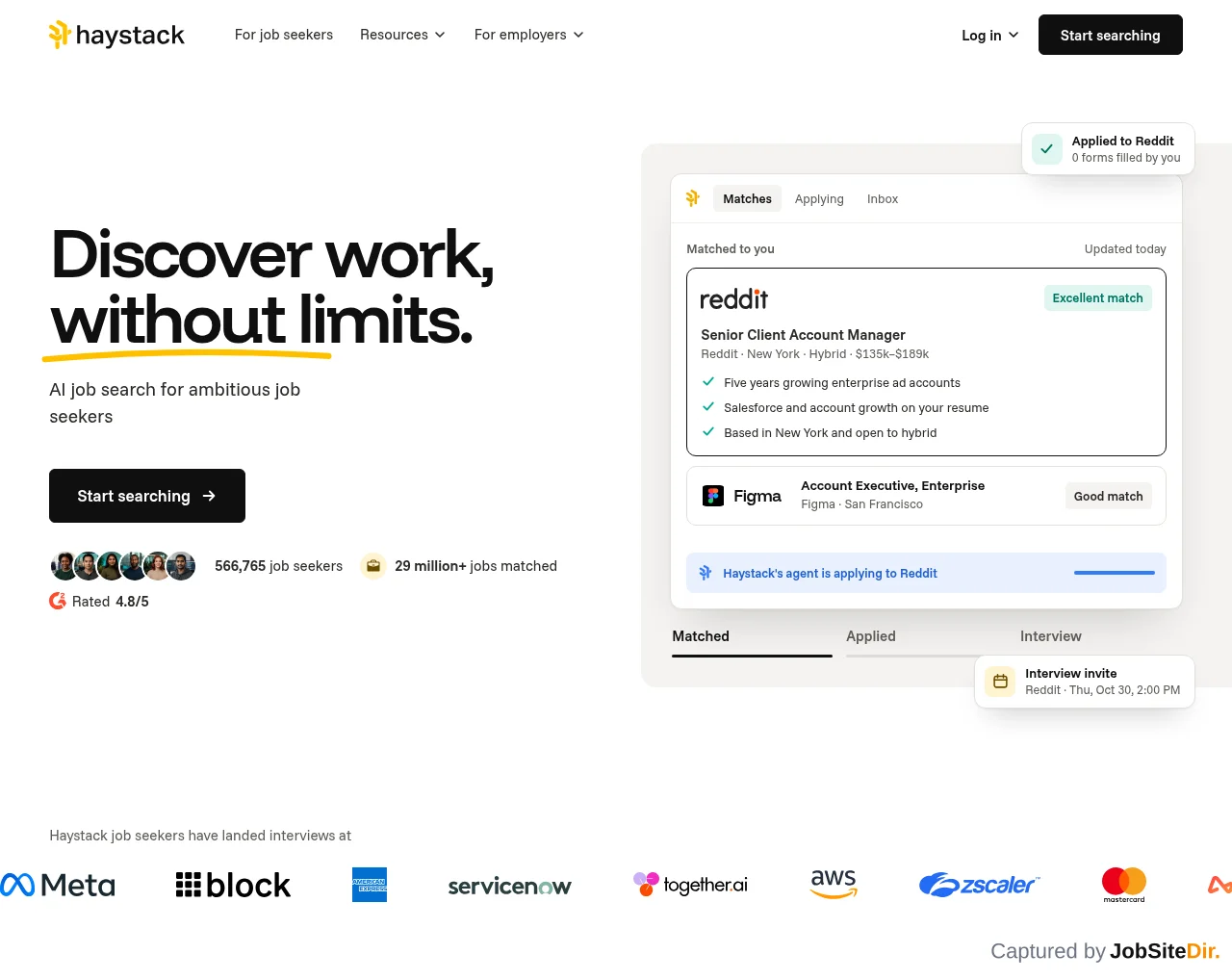Haystack website screenshot