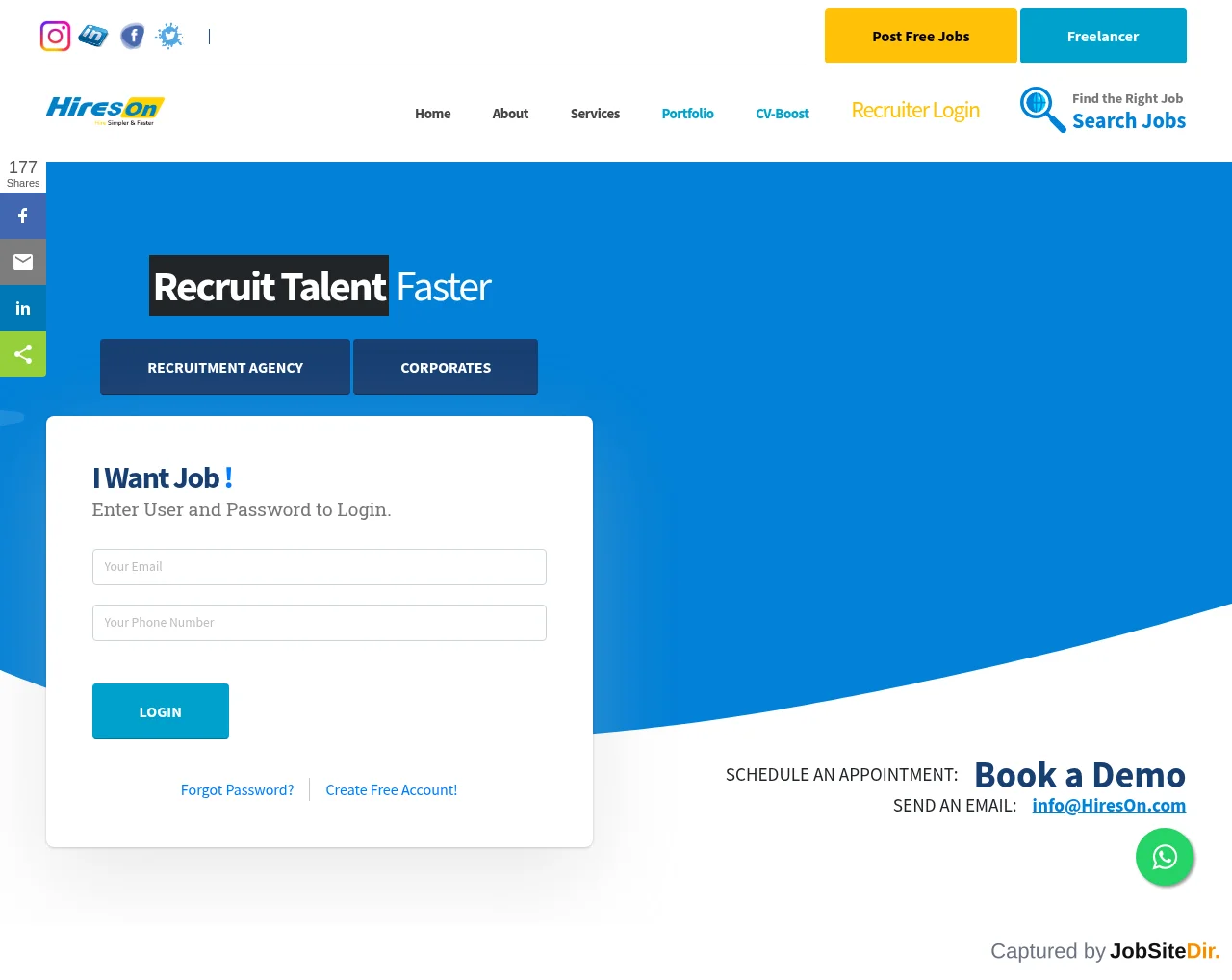 HiresOn website screenshot