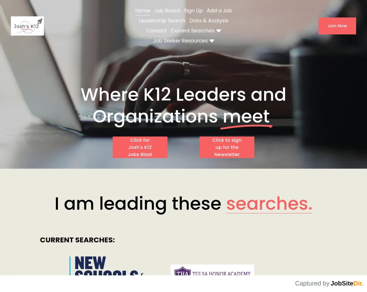 Josh's K12 Jobs Blast website screenshot