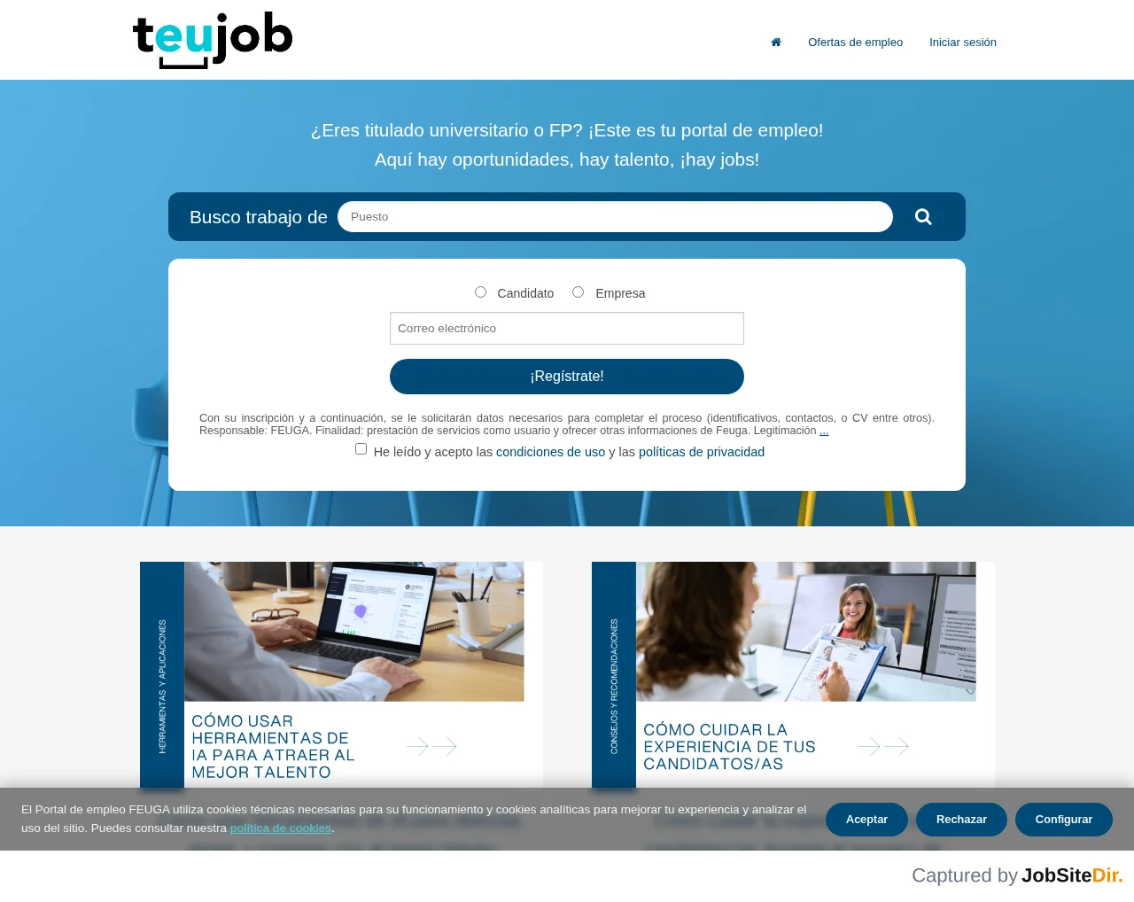 teujob screenshot teujob website screenshot