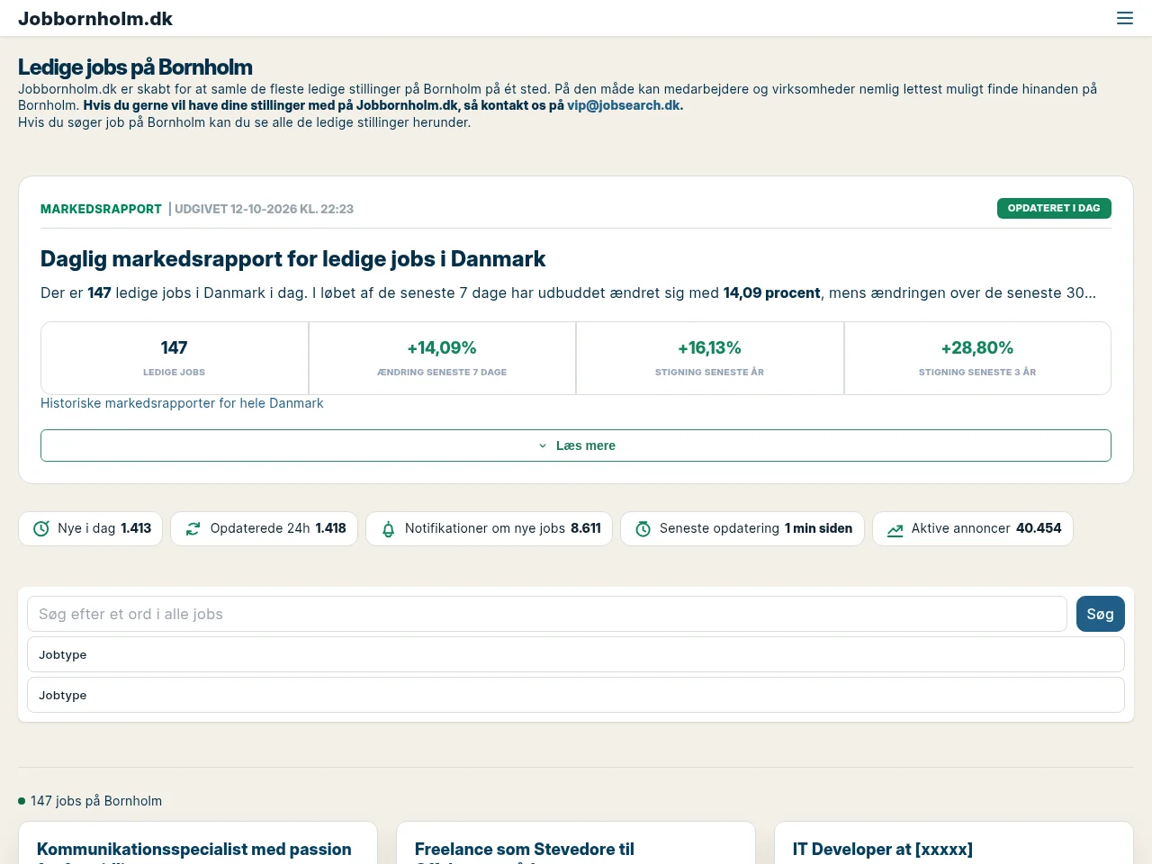 Jobbornholm screenshot Jobbornholm website screenshot