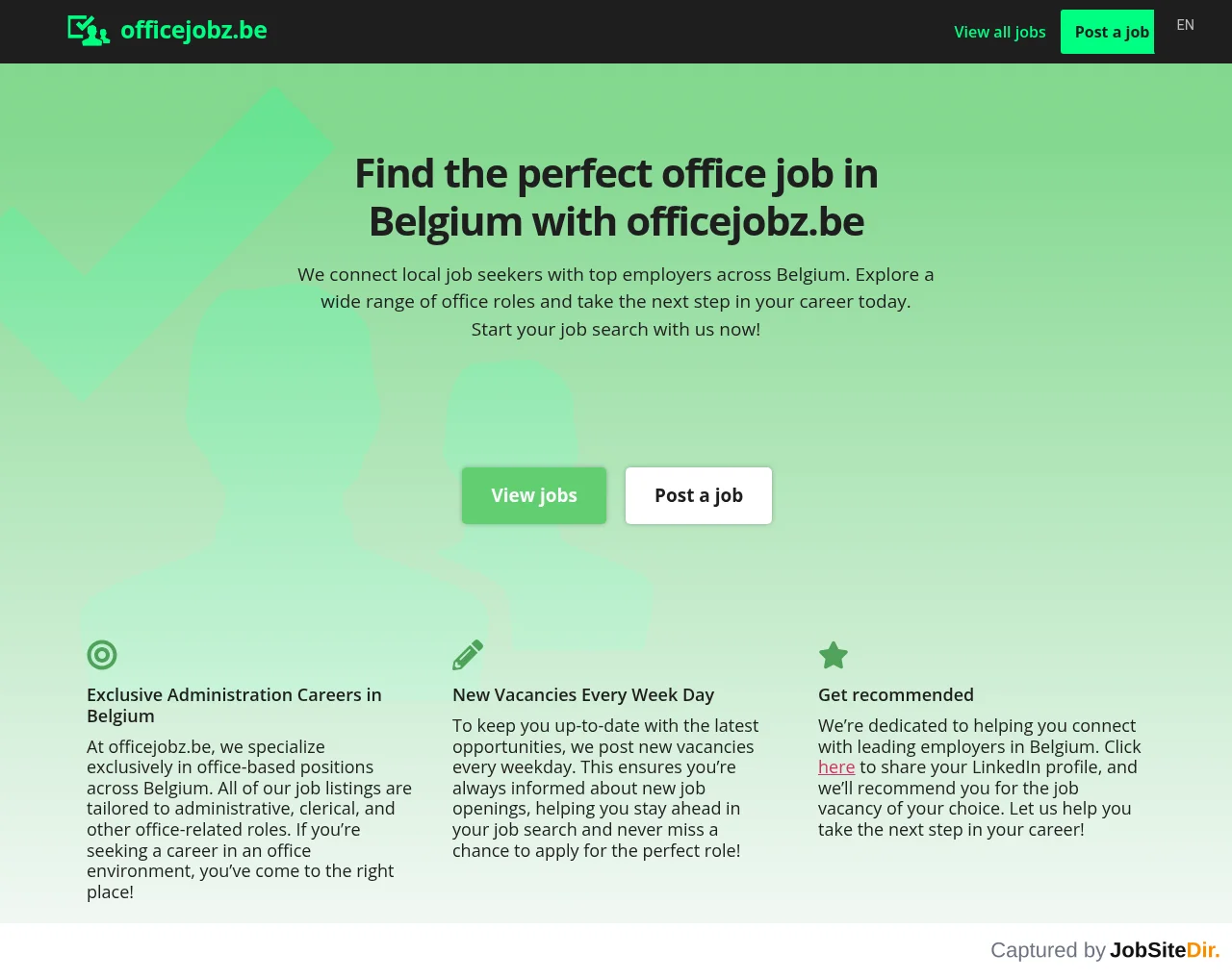 Officejobz website screenshot