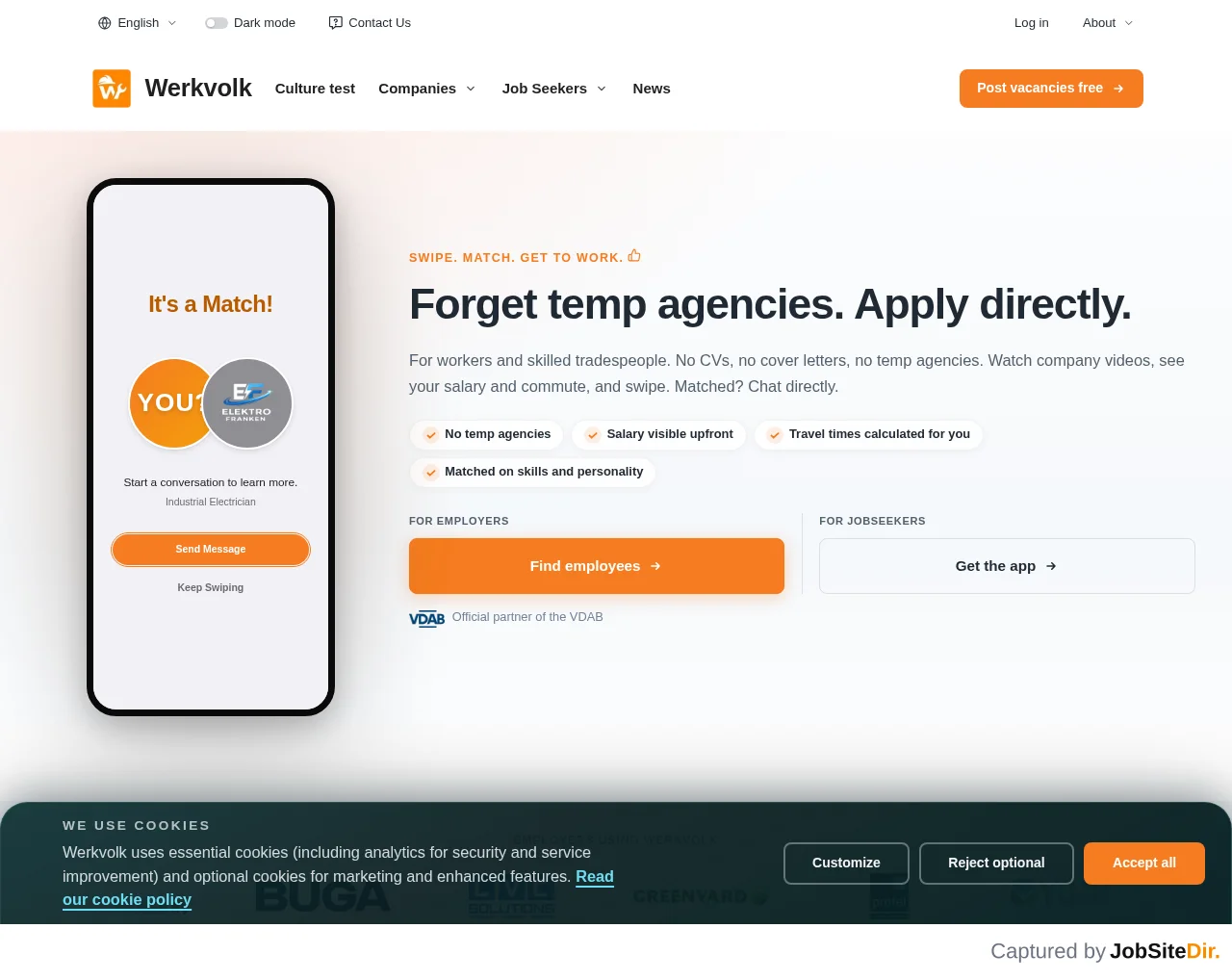 Werkvolk screenshot Werkvolk website screenshot
