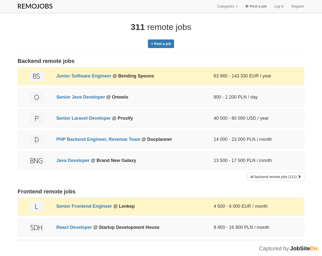 REMOJOBS screenshot REMOJOBS website screenshot