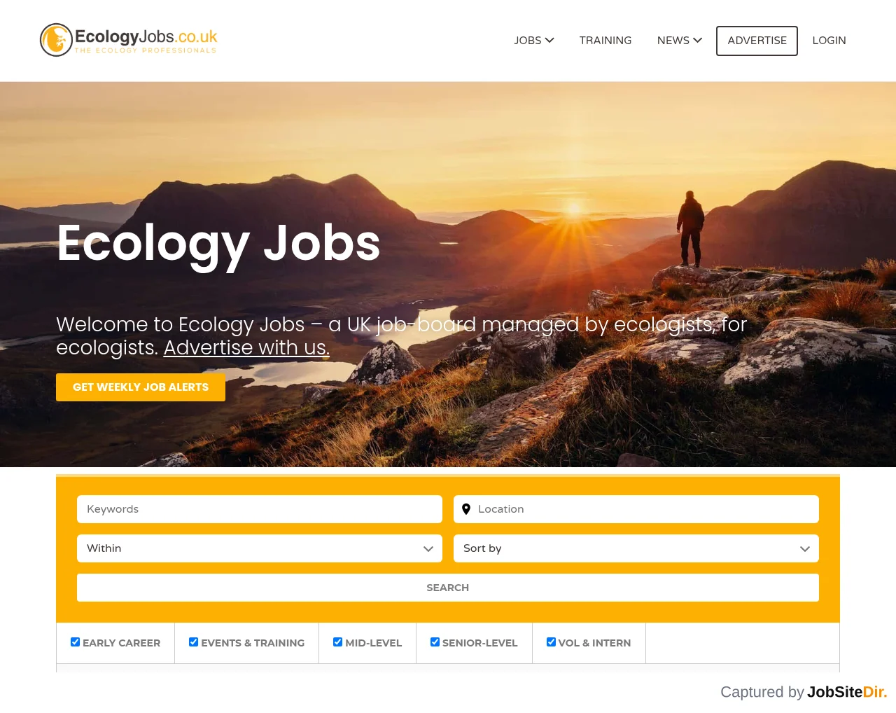 Ecology Jobs screenshot Ecology Jobs website screenshot