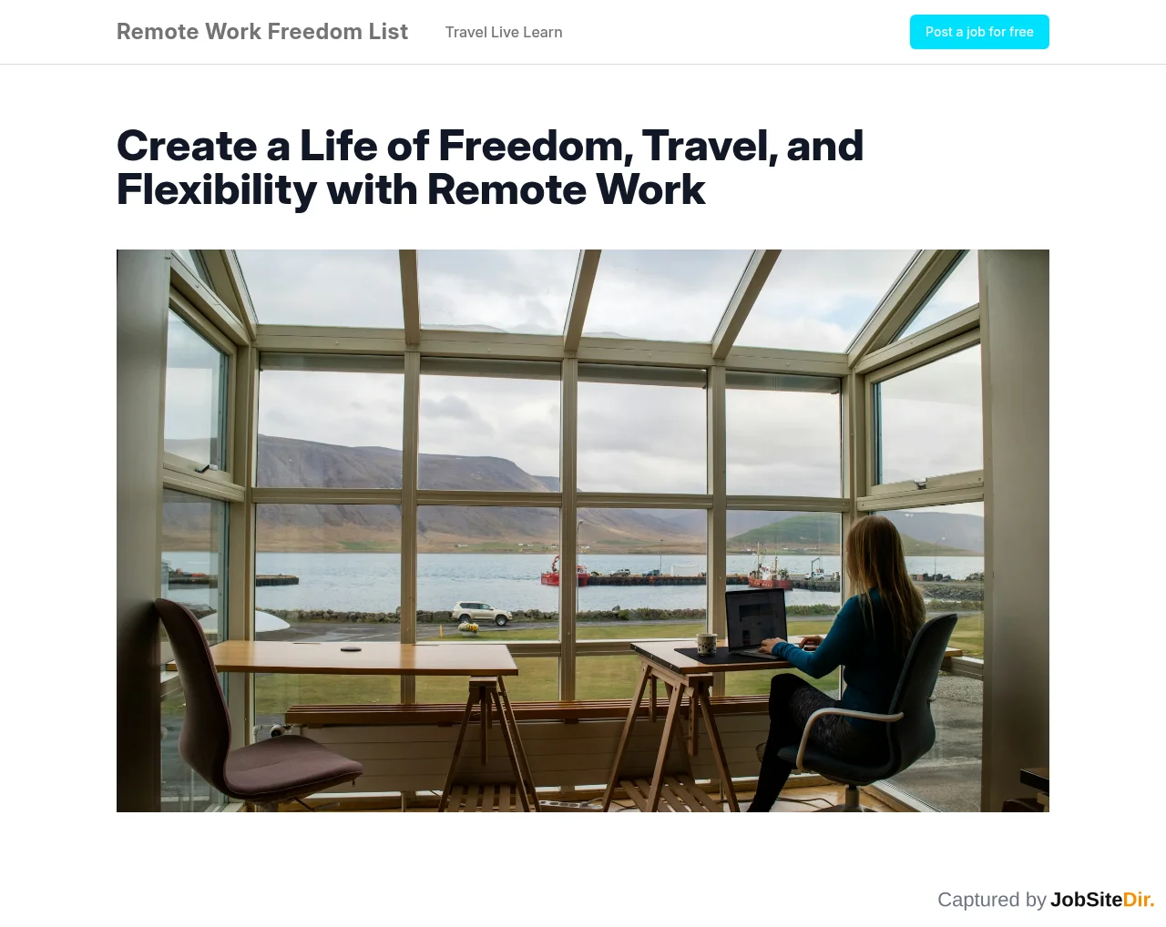 Travel Live Learn - Freedom List website screenshot