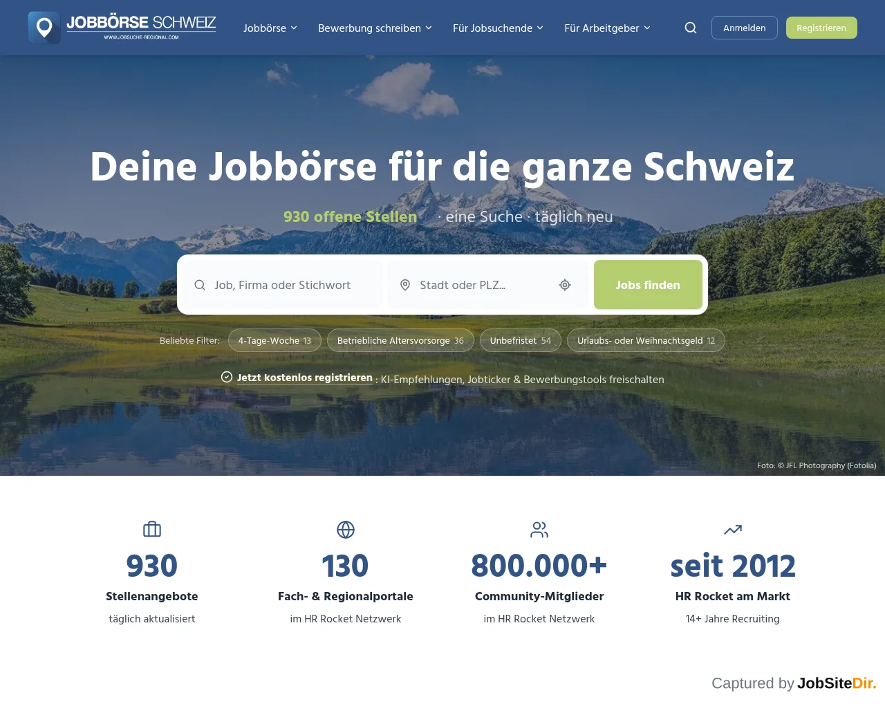Jobbörse Schweiz screenshot Jobbörse Schweiz website screenshot
