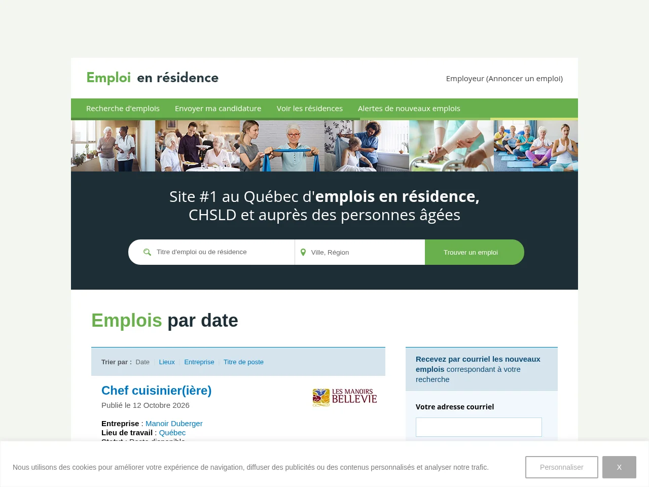 Emploi en Résidence website screenshot