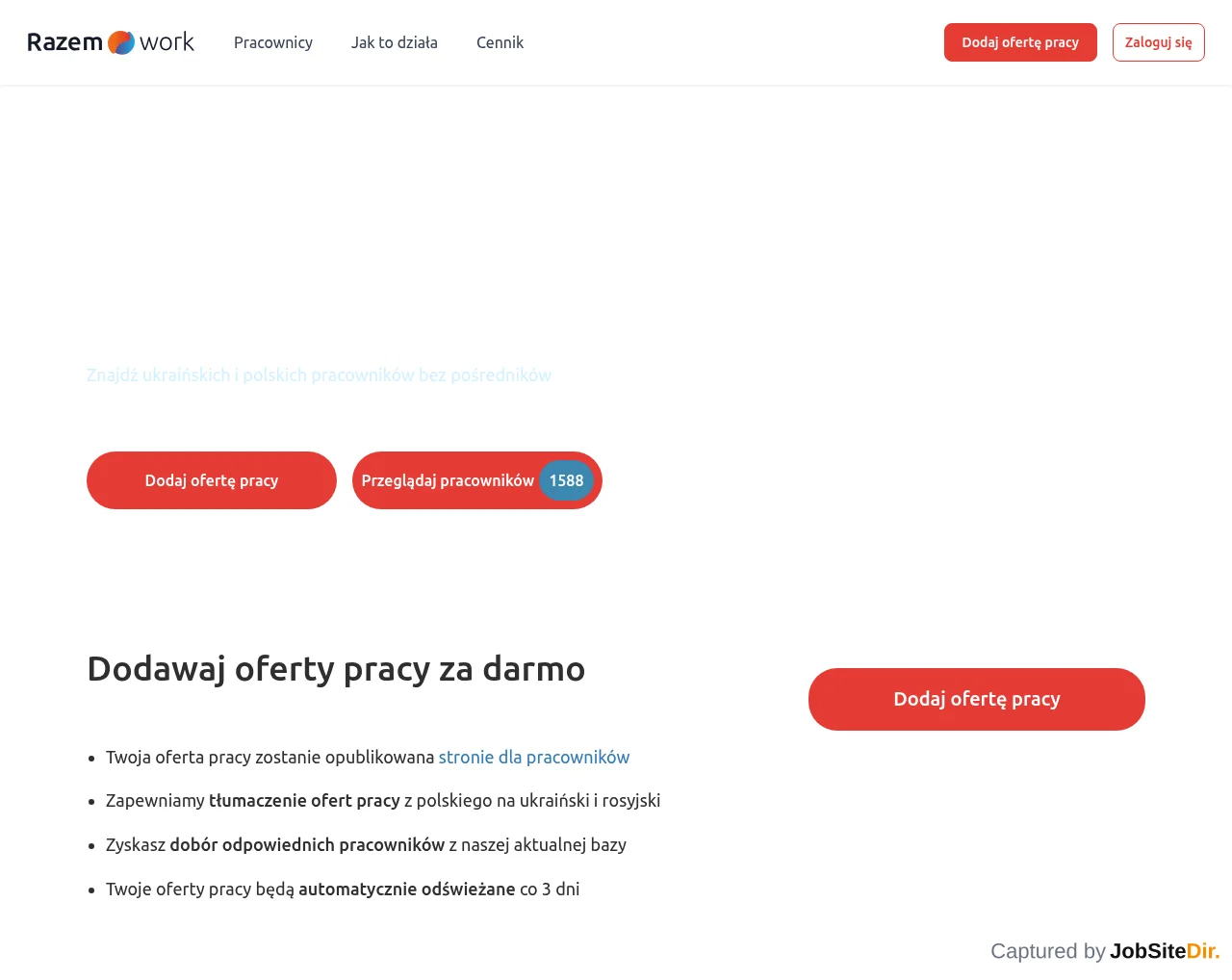 Razem screenshot Razem website screenshot