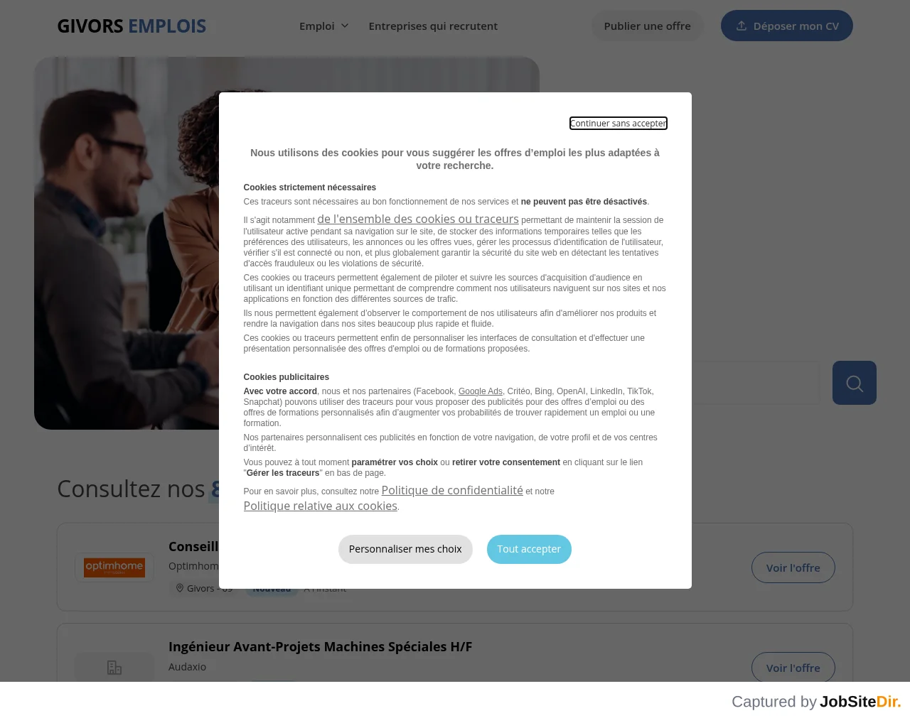 Givors Emplois website screenshot