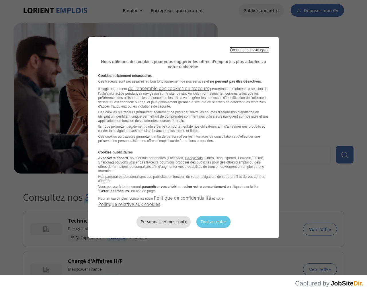 Lorient Emplois screenshot Lorient Emplois website screenshot
