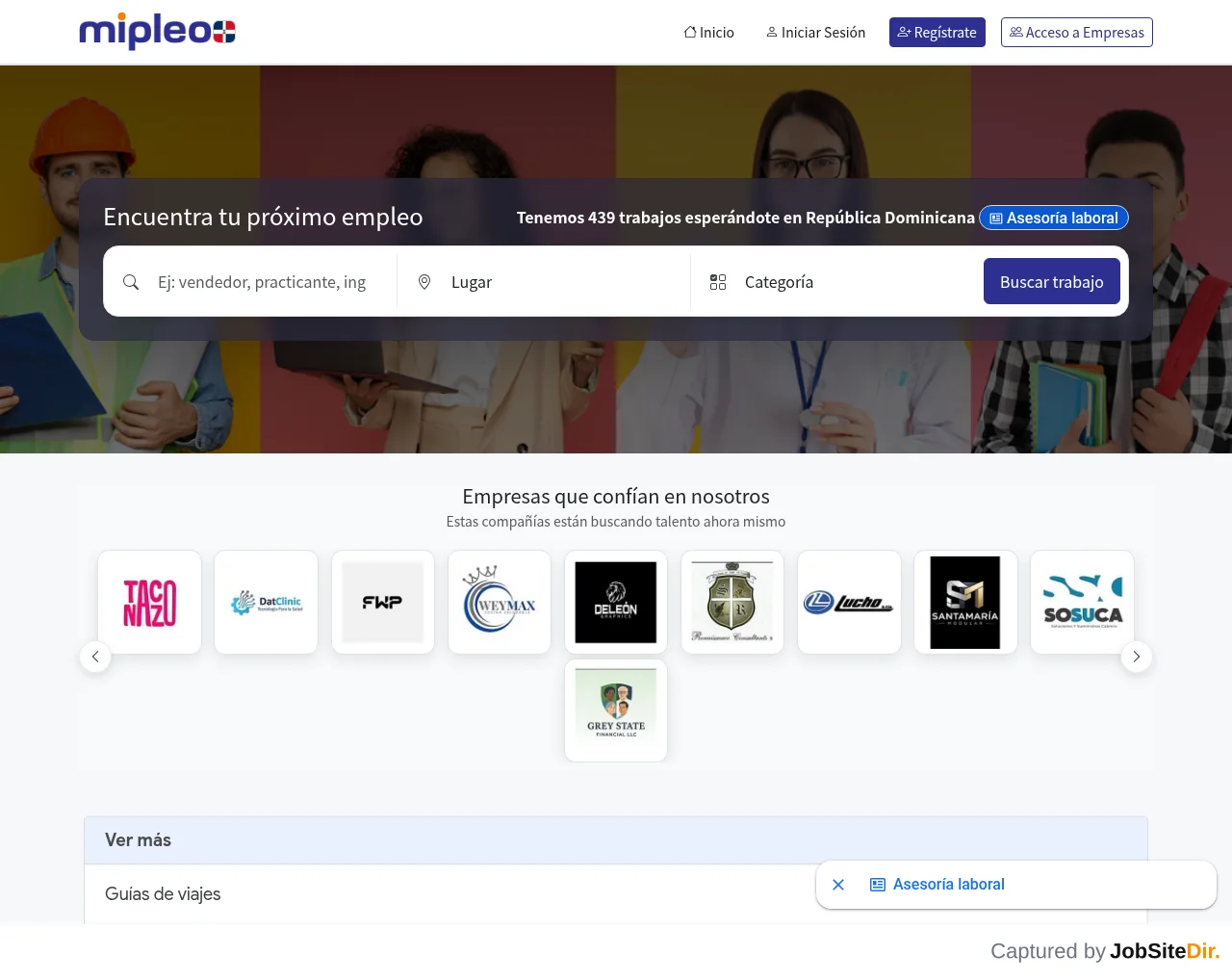 Mipleo República Dominicana website screenshot
