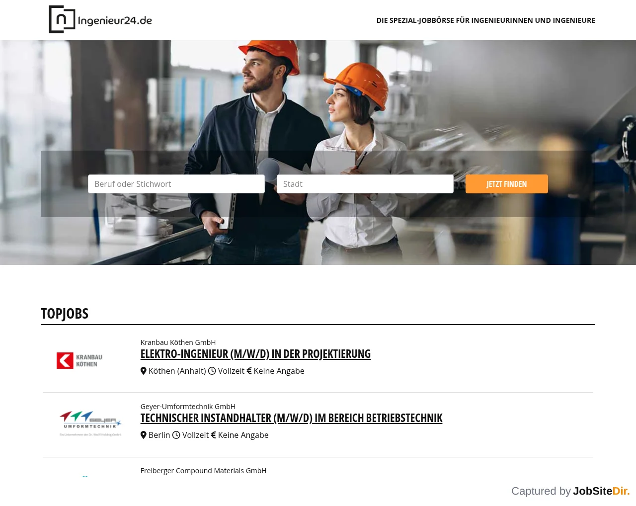 Ingenieur24 website screenshot