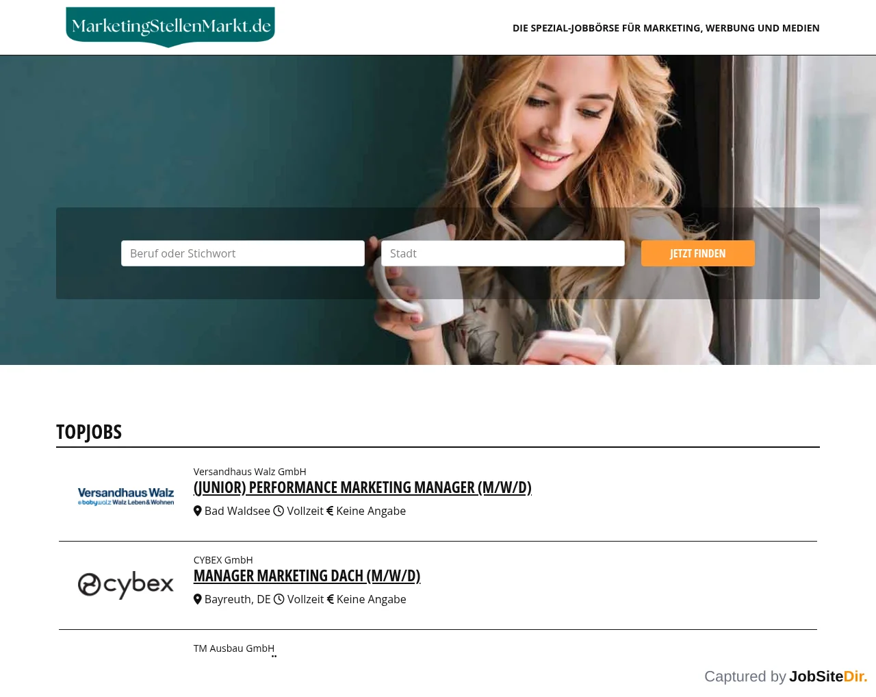 MarketingStellenmarkt screenshot MarketingStellenmarkt website screenshot