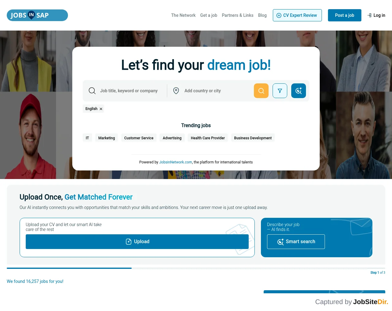 SAP Jobs in Network screenshot SAP Jobs in Network website screenshot