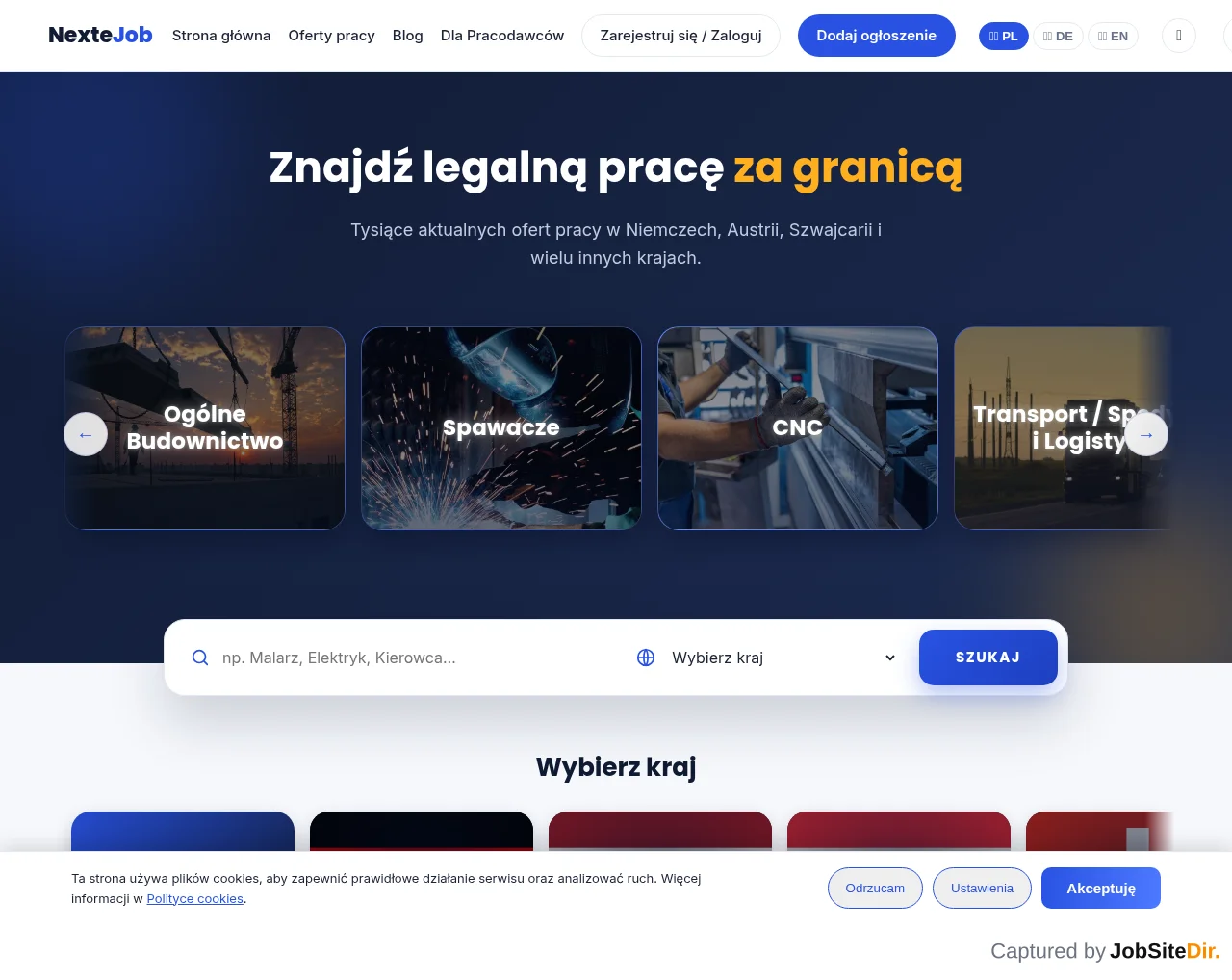 NexteJob website screenshot