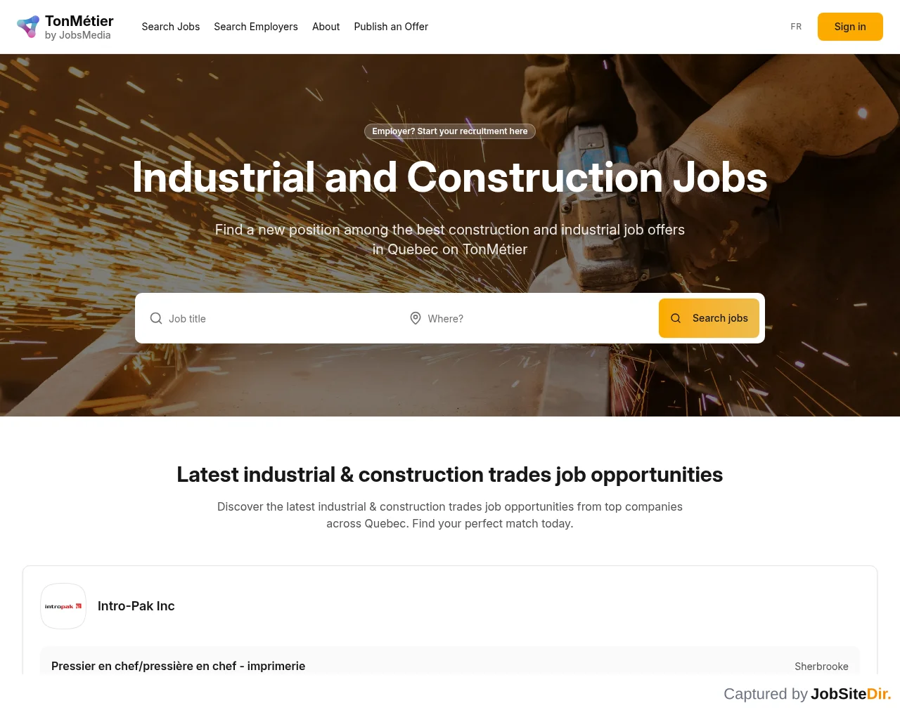 TonMétier website screenshot