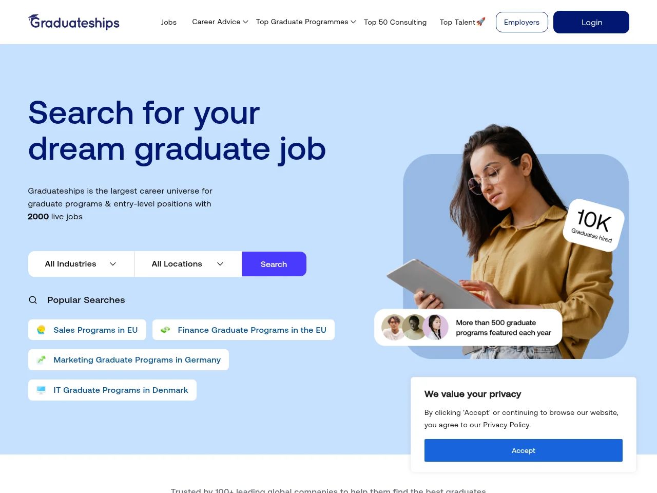 Graduateships website screenshot