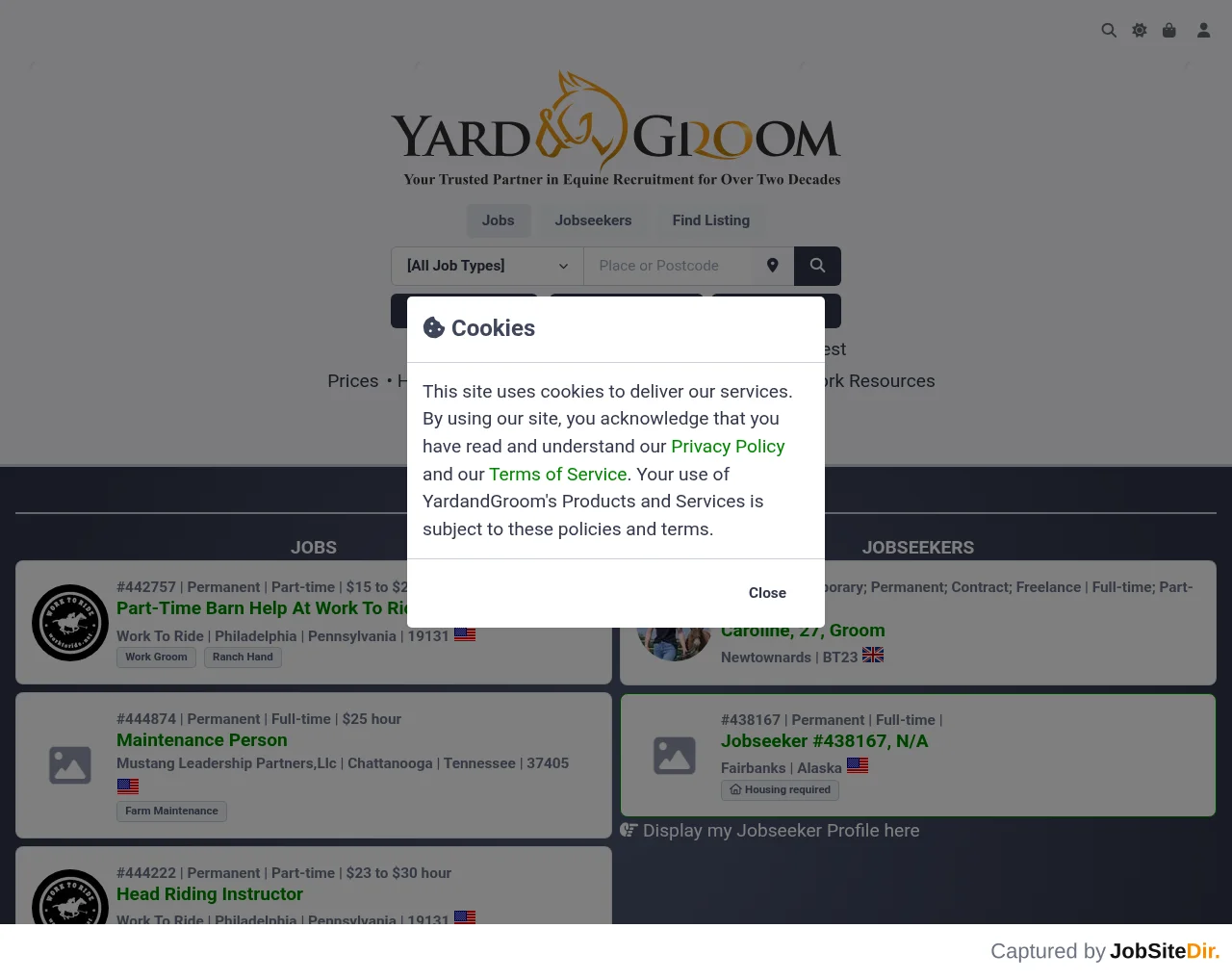 YardandGroom website screenshot
