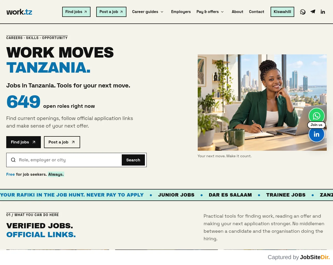 work website screenshot