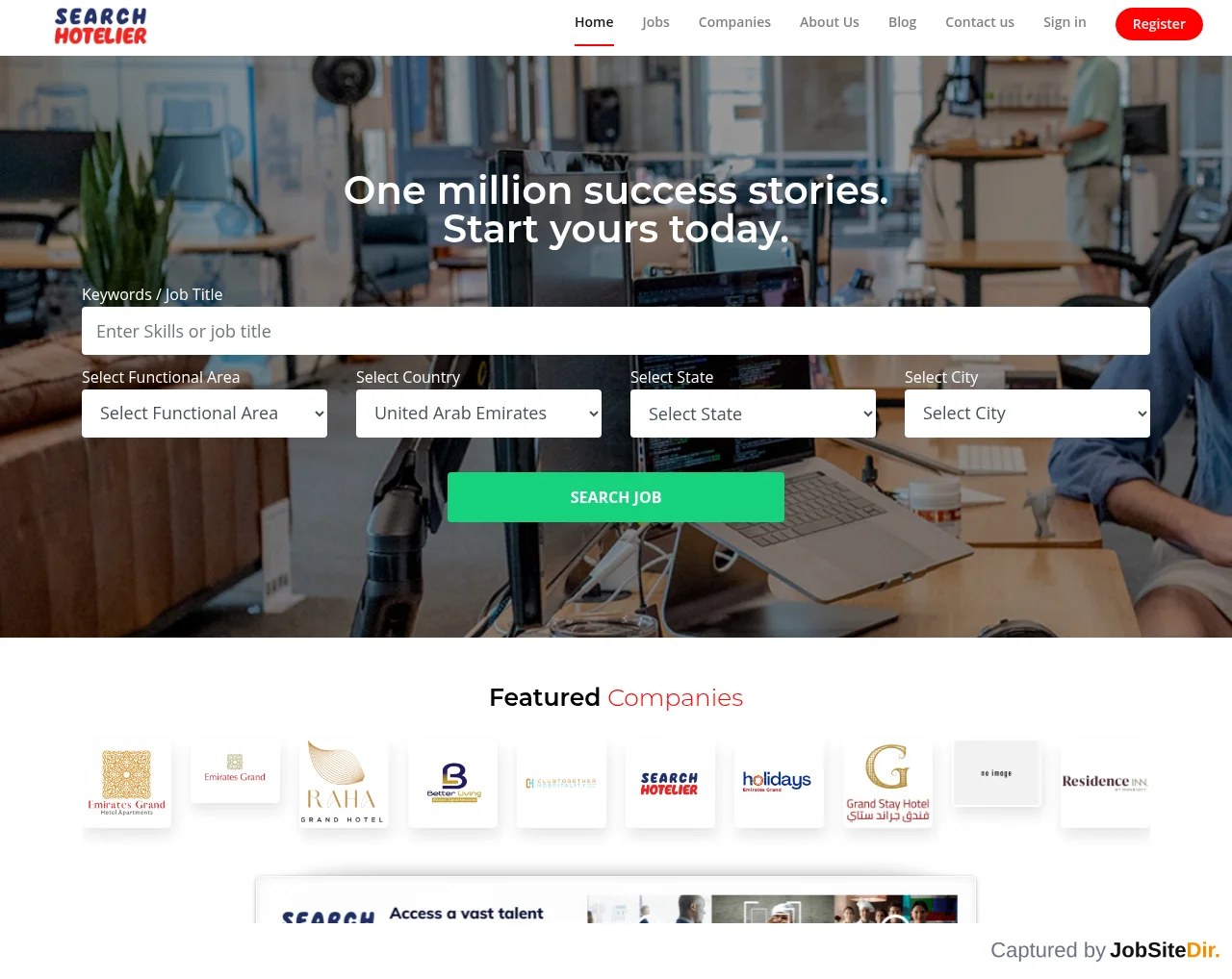 Search Hotelier website screenshot