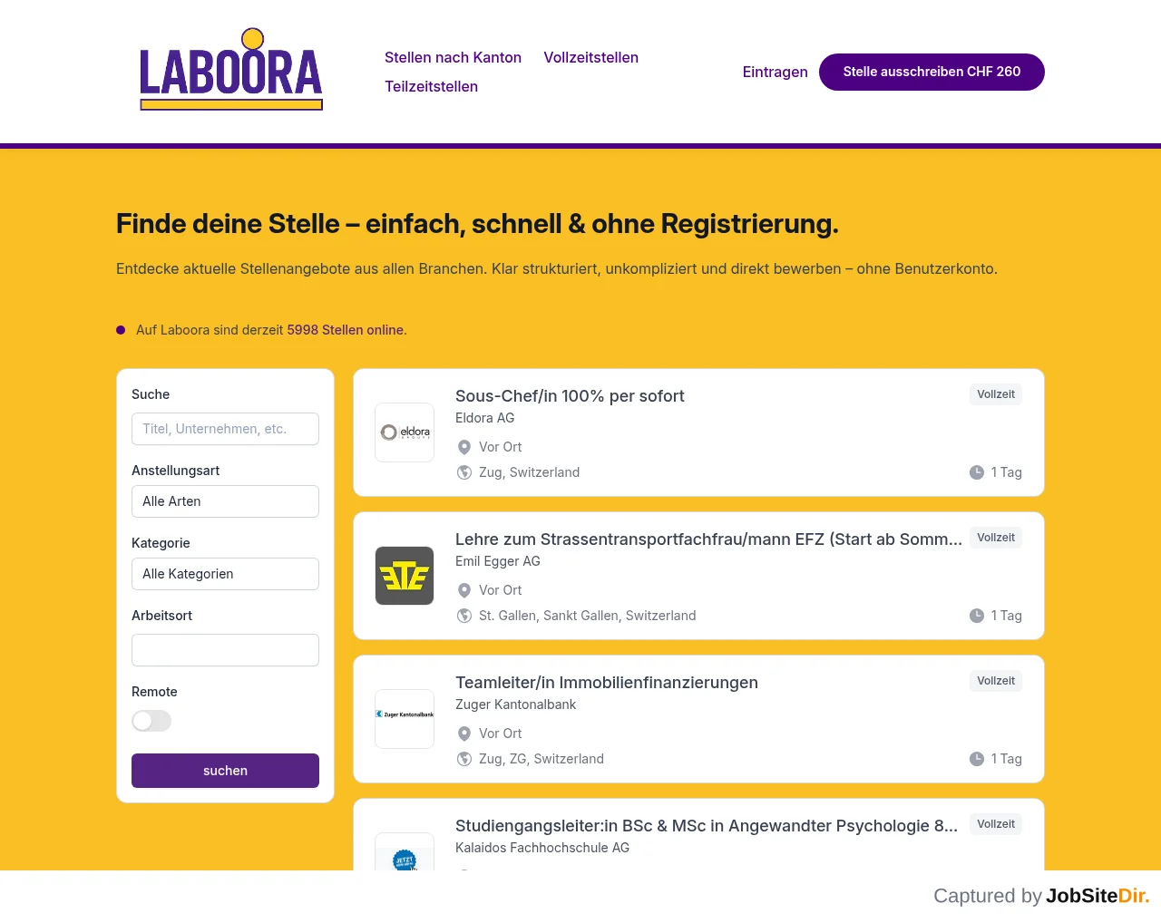Laboora website screenshot