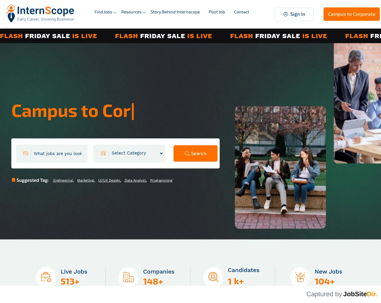 Internscope website screenshot