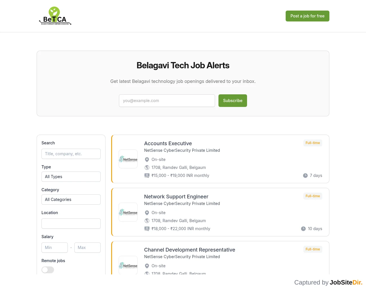 Belagavi Tech Jobs screenshot Belagavi Tech Jobs website screenshot
