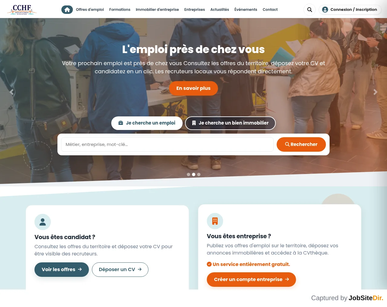 Espace Emploi CCHF website screenshot
